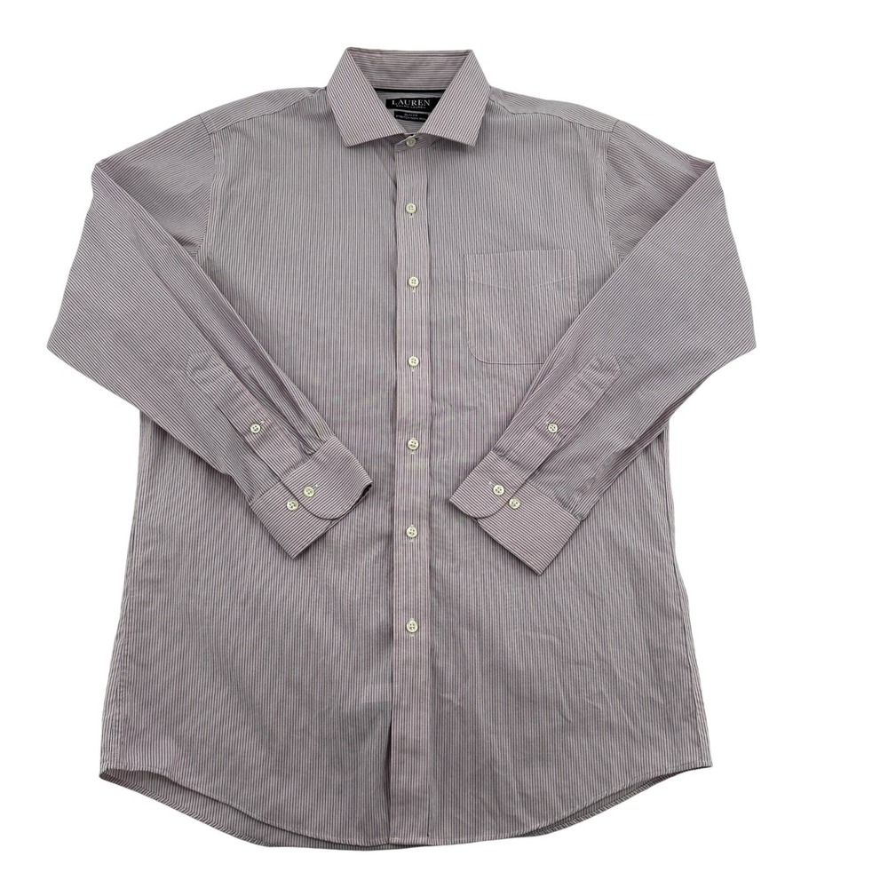 Lauren Ralph Lauren Slim Fit Stretch Non Iron Dress Shirt Striped Men 16 32/33